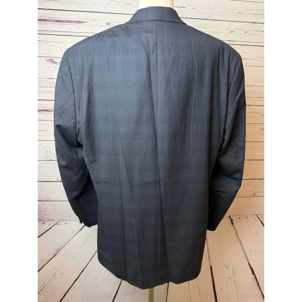 Chaps Ralph Lauren Blazer 46R Glen Plaid Wool Sport Coat Mens 46 Regular Navy